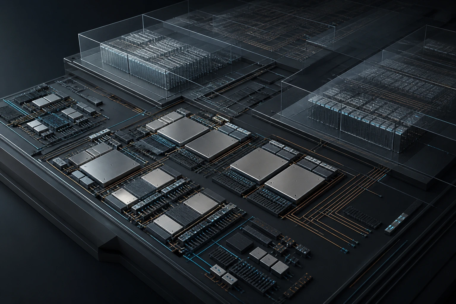 Conceptual modular compute infrastructure inspired by a silicon substrate